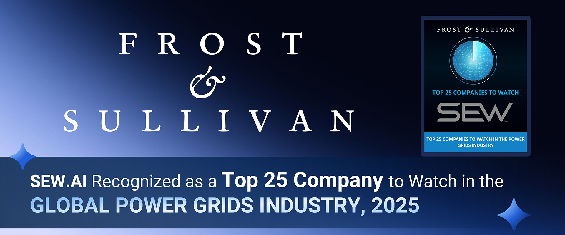 SEW.AI Recognized by Frost & Sullivan as a Top 25 Company to Action in the Global Power Grids Industry, 2025 